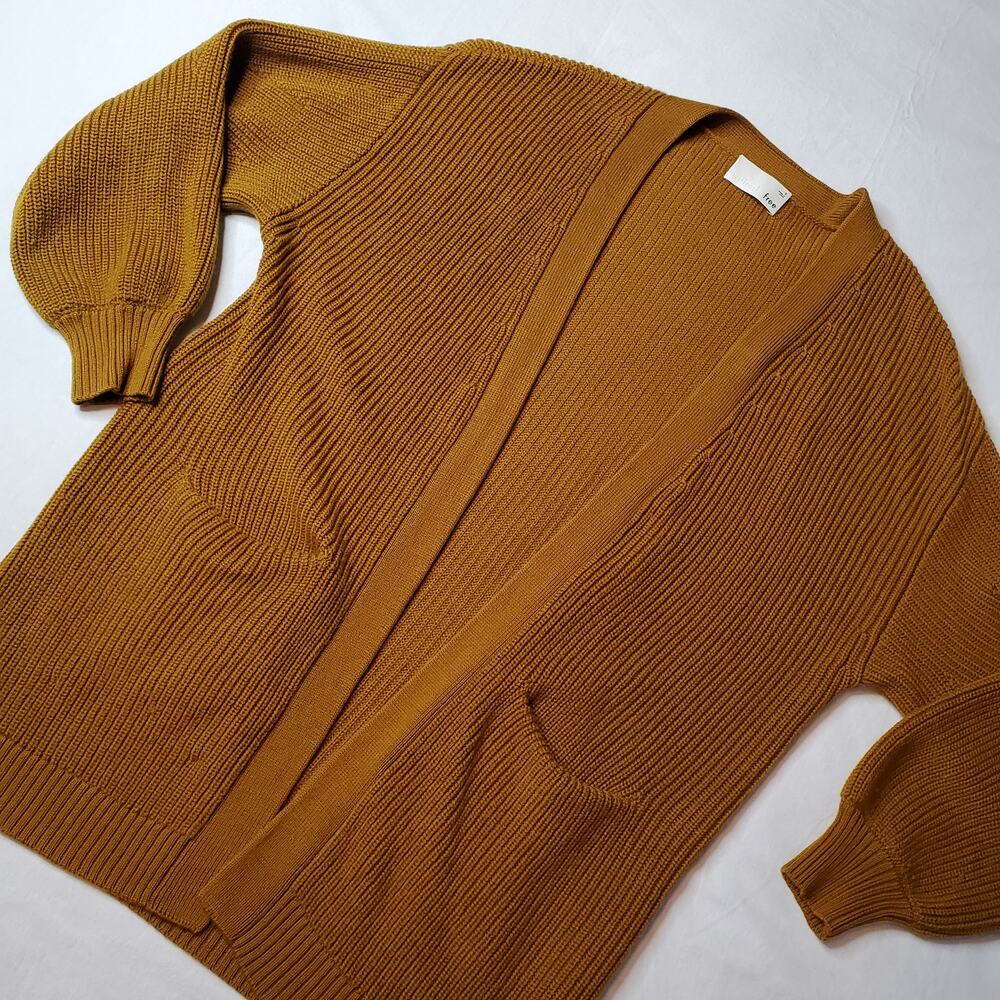 Aritzia Wilfred Women's Size S 100% Merino Wool Cardigan Sweater Gold
